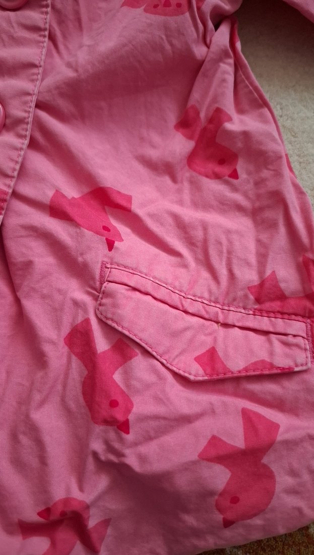 Kız Çocuk Pembe Kapüşonlu Yağmurluk - Görsel 3