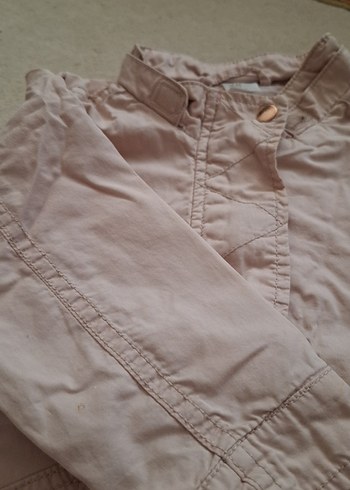 Bej Düğmeli Kız Çocuk Keten Ceket - Görsel 3