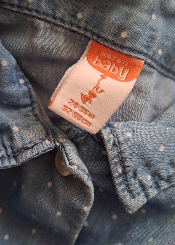 Kız Çocuk Denim Düğmeli Kolsuz Elbise - Görsel 2