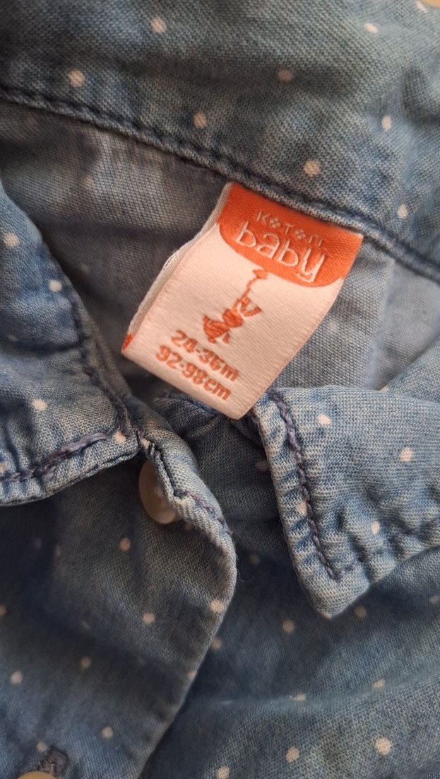 Kız Çocuk Denim Düğmeli Kolsuz Elbise - Görsel 2