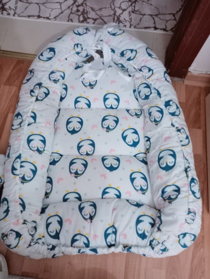 Penguen Desenli Pastel Renkli Çocuk Uyku Seti - Görsel 4