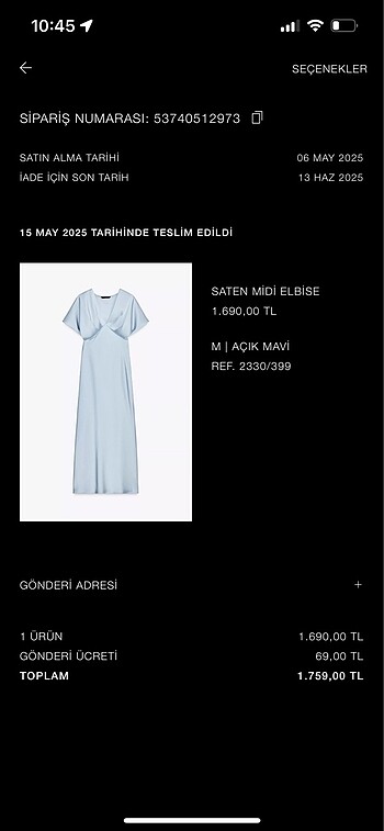 Zara elbise