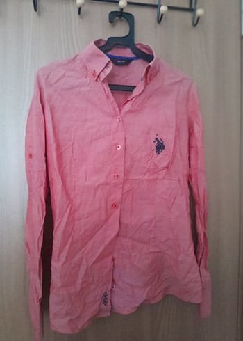 U.S. Polo Assn. Pembe Kadın Keten Gömlek