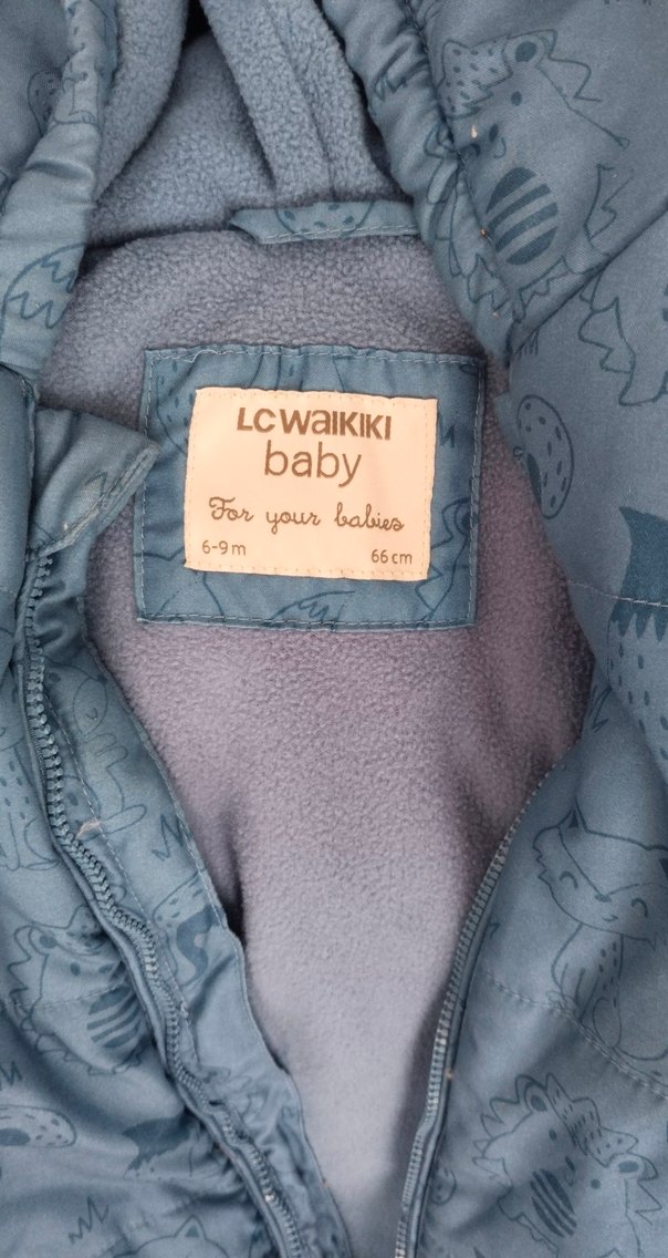 Mavi Kapüşonlu Bebek Kışlık Tulumu - Görsel 3