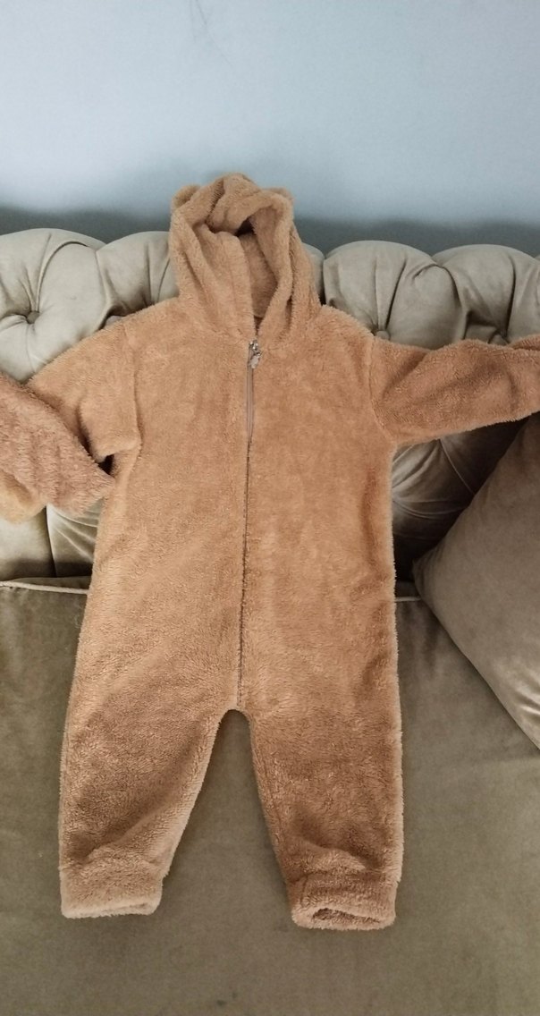 Kahverengi Bebek Erkek Peluş Tulum - Görsel 2