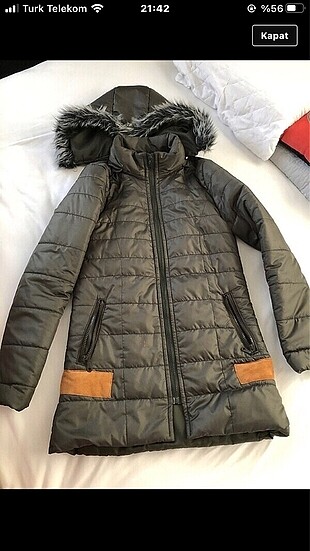 Haki şişme mont