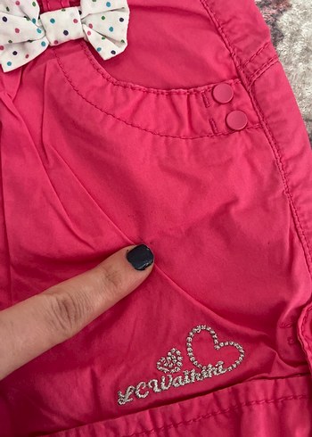 Kız Çocuk Pembe Nakışlı Şort - Görsel 2