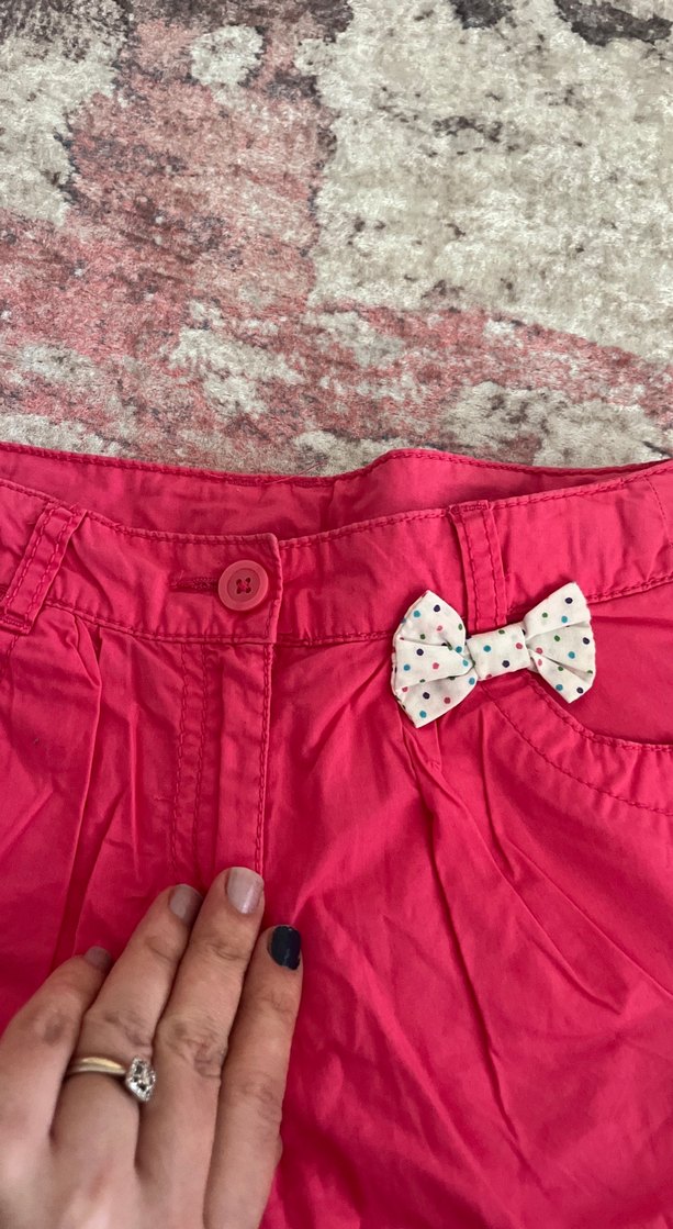 Kız Çocuk Pembe Nakışlı Şort - Görsel 3