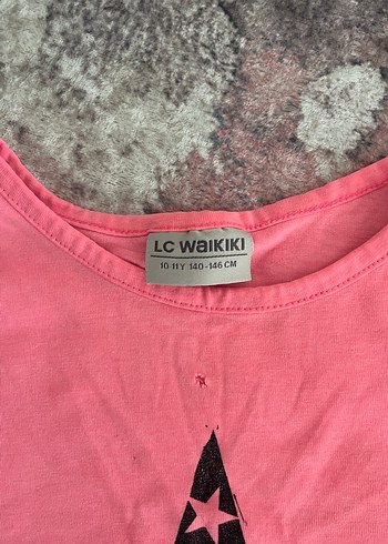 Kız Çocuk Pullu Pembe Rock Punk Tişört - Görsel 2