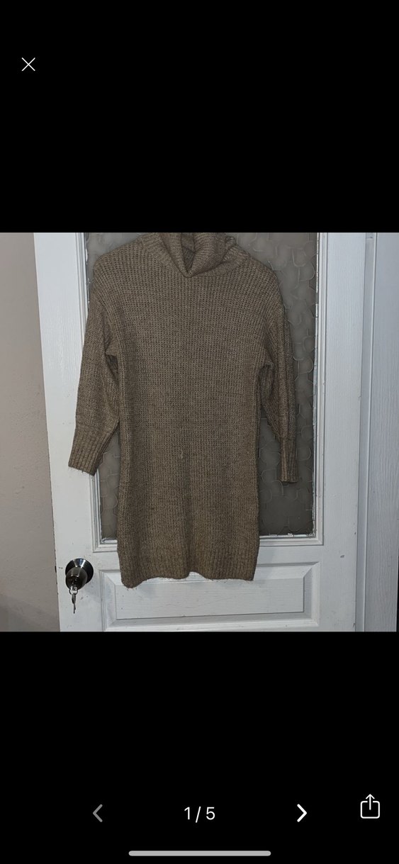 Bej Triko Boğazlı Kadın Kazak - Görsel 2