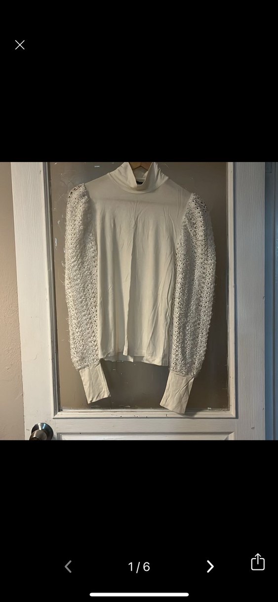 Kollu detaylı Beyaz Kadın Bluz - Görsel 4