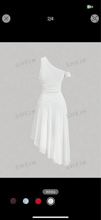 shein elbise beyaz uzun şık