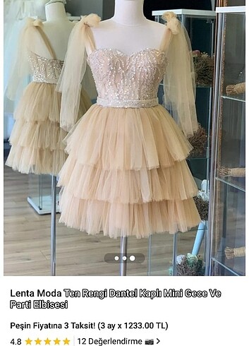 xs Beden Lenta moda krem mini elbise