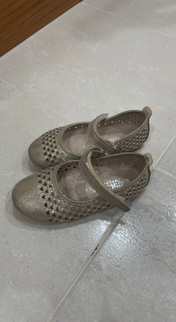 Bej Kız Çocuk Tokalı Babet - Görsel 2