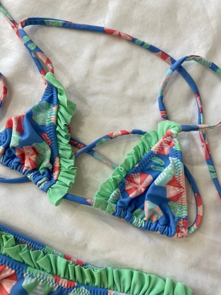 Renkli Bağcıklı Kız Çocuk Bikini - Görsel 3