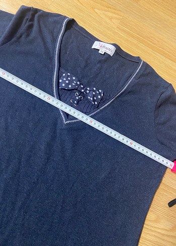 Gri V Yakalı Triko Tshirt - Görsel 3