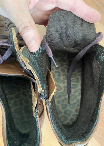 Kahverengi Hakiki Deri Dolgu Topuklu Kadın Bot - Görsel 5