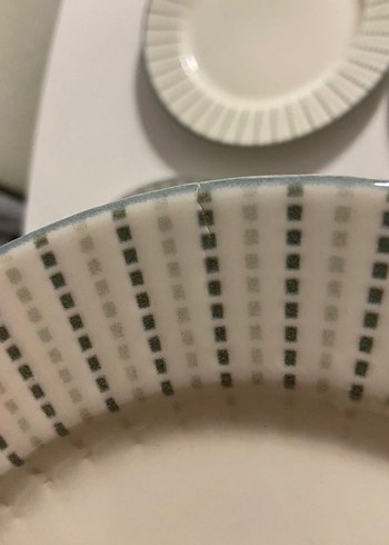 Desenli Beyaz 6'lı Pasta Tabak Seti - Görsel 4