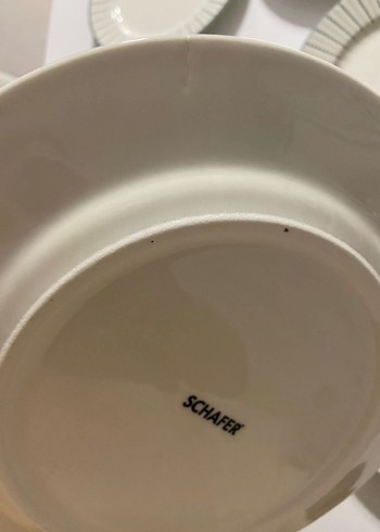 Desenli Beyaz 6'lı Pasta Tabak Seti - Görsel 3