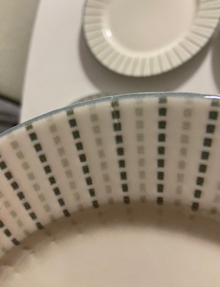 Desenli Beyaz 6'lı Pasta Tabak Seti - Görsel 4