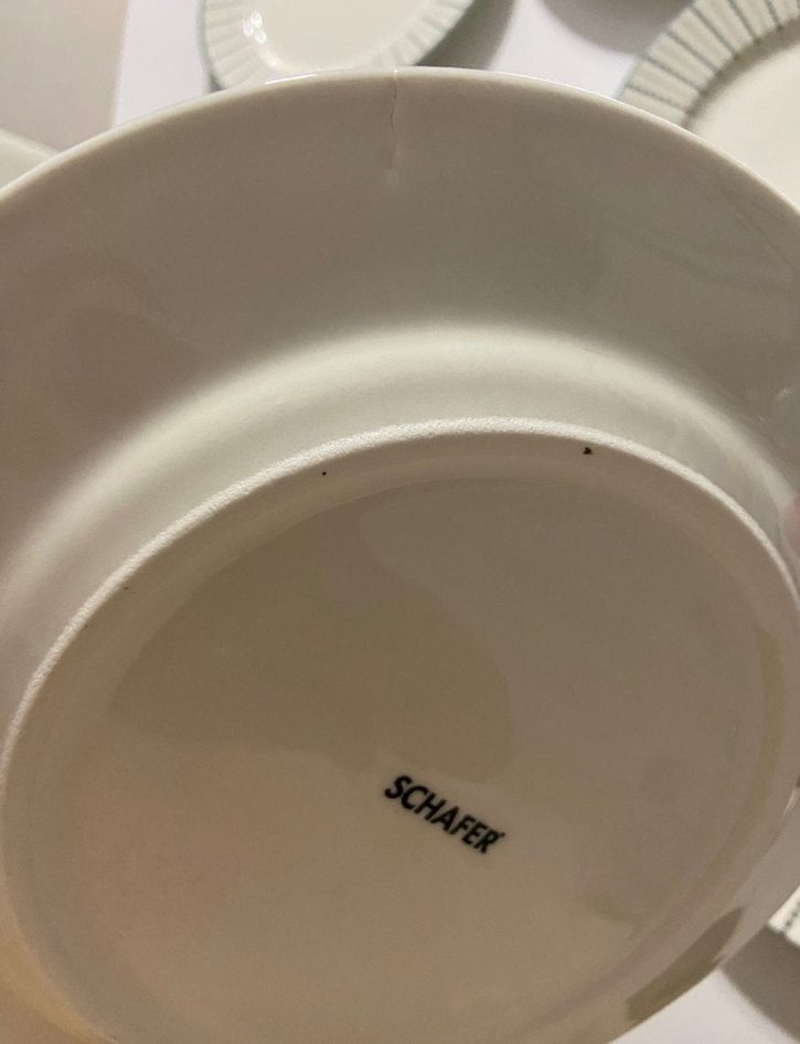 Desenli Beyaz 6'lı Pasta Tabak Seti - Görsel 3