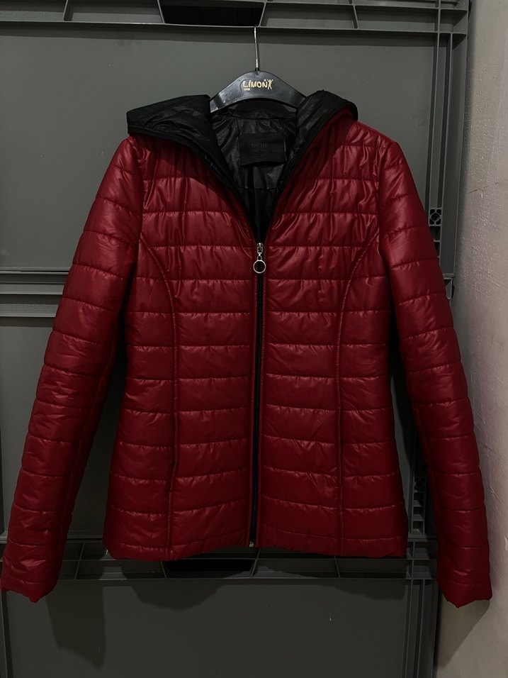 Batik belden oturtmalı mont - Görsel 2