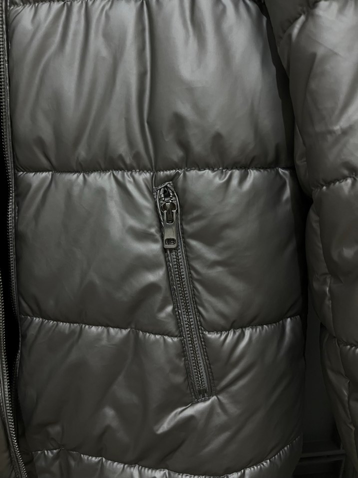 Gri Metalik Kadın Mont reflektörlü mont - Görsel 3