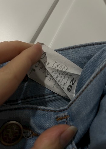 Gri Mavimsi ispanyol paça Kadın Kot Pantolon - Görsel 5