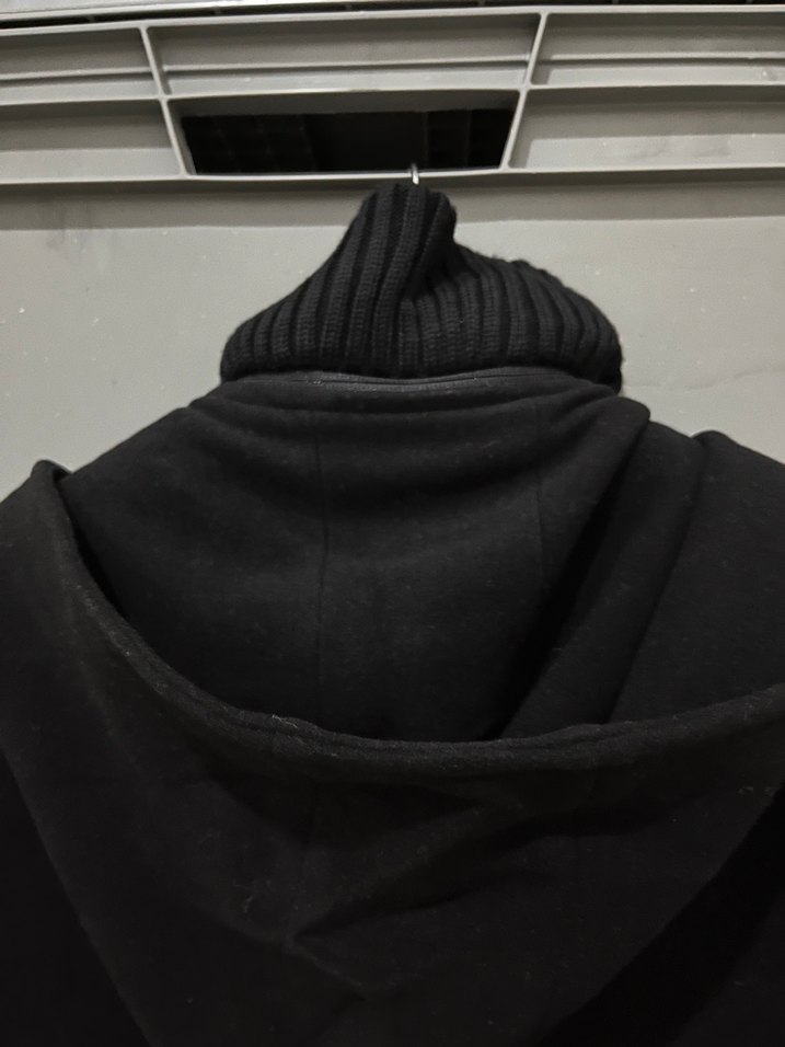 Siyah Midi Boy Yüksek Yakalı Kadın Kaban - Görsel 4