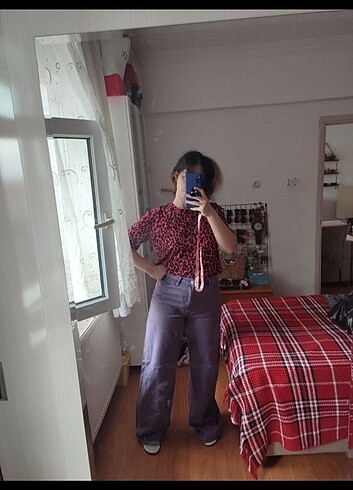 Lila palazzo pantolon - Görsel 5