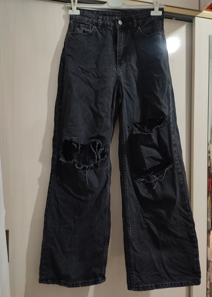 Yırtık palazzo jean - Görsel 4