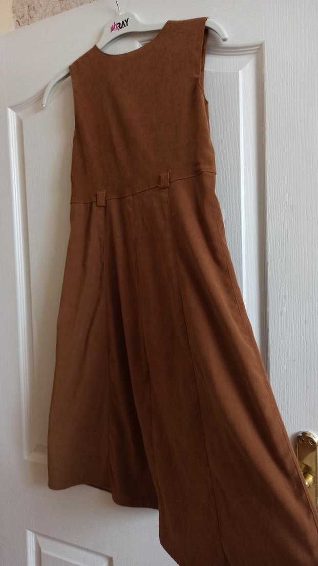 Kadın Süet Kemerli Uzun Elbise - Görsel 3