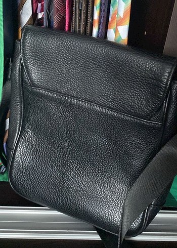 Hotiç Siyah Erkek Deri Omuz Çantası Fermuarlı - Görsel 2