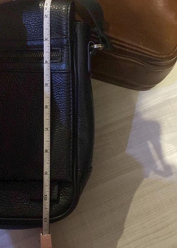 Hotiç Siyah Erkek Deri Omuz Çantası Fermuarlı - Görsel 5