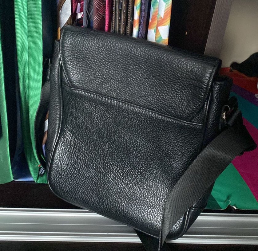 Hotiç Siyah Erkek Deri Omuz Çantası Fermuarlı - Görsel 2