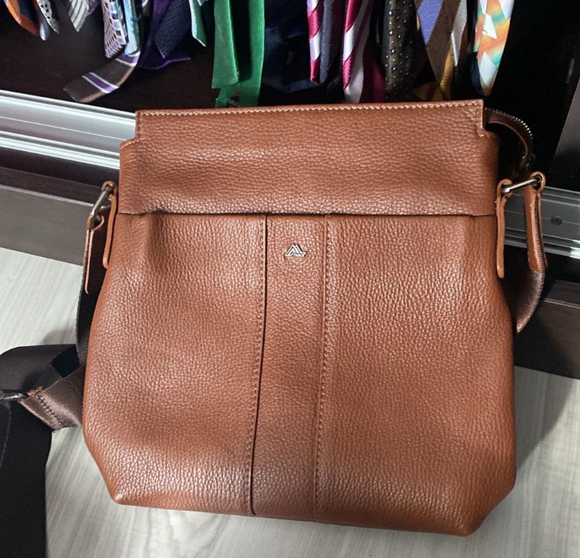 Deri Kahverengi Fermuarlı erkel Çantası - Görsel 4