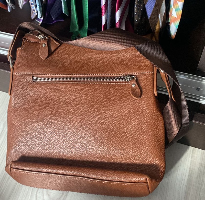 Deri Kahverengi Fermuarlı erkel Çantası - Görsel 2