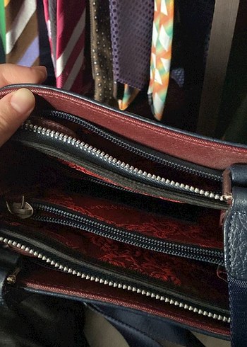 Erkek Lacivert Fermuarlı Omuz Çantası - Görsel 4