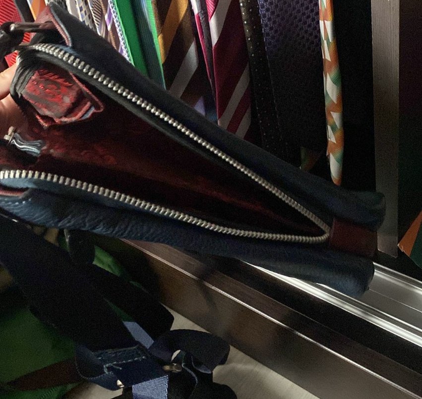 Erkek Lacivert Fermuarlı Omuz Çantası - Görsel 5