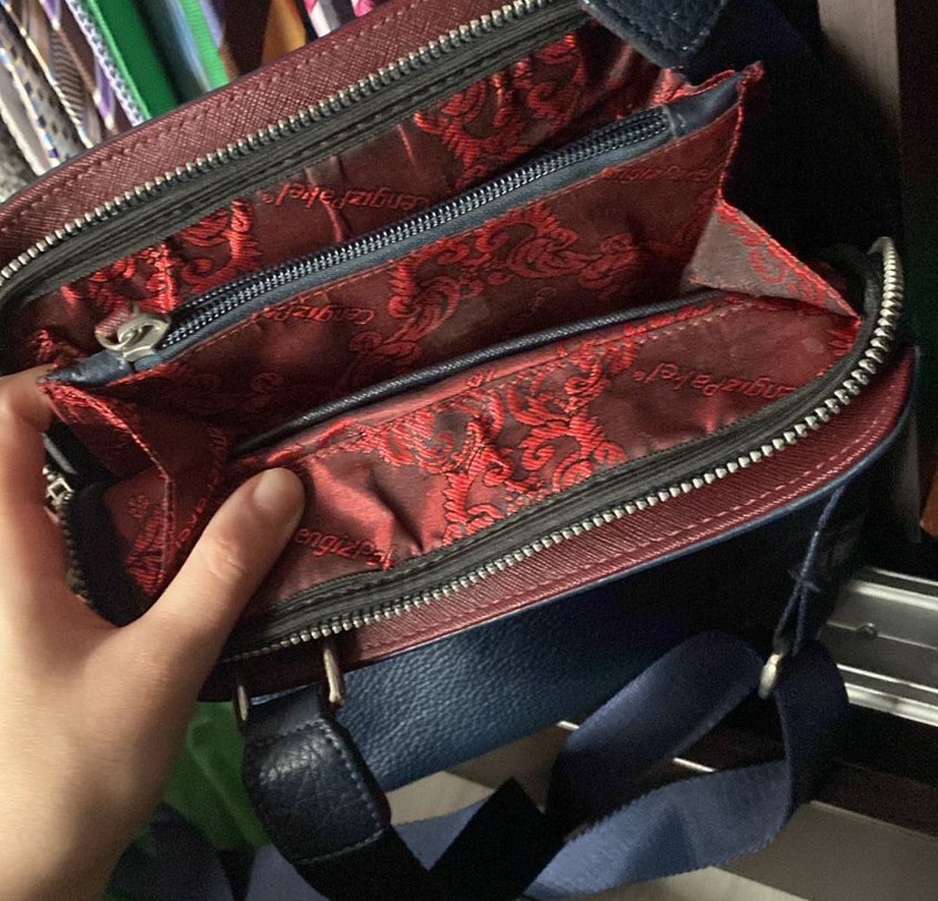 Erkek Lacivert Fermuarlı Omuz Çantası - Görsel 3