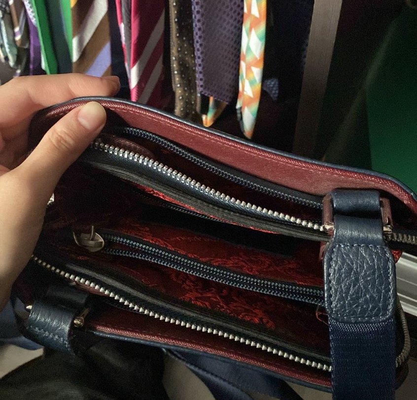 Erkek Lacivert Fermuarlı Omuz Çantası - Görsel 4