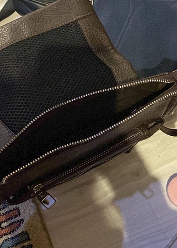 Kahverengi Fermuarlı Erkek Omuz Çantası - Görsel 3