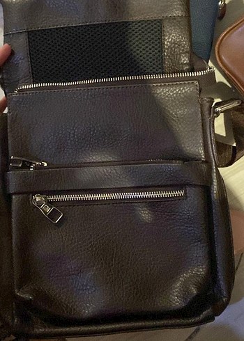 Kahverengi Fermuarlı Erkek Omuz Çantası - Görsel 2