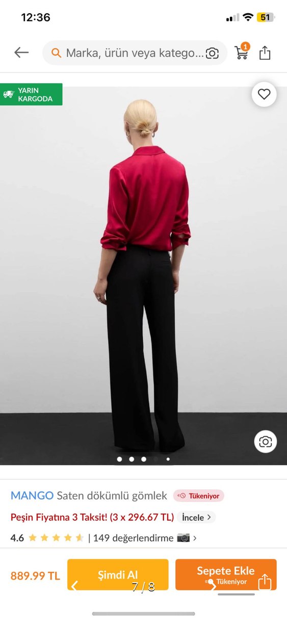 MANGO Pembe Saten Dökümlü Uzun Kollu Gömlek - Görsel 2