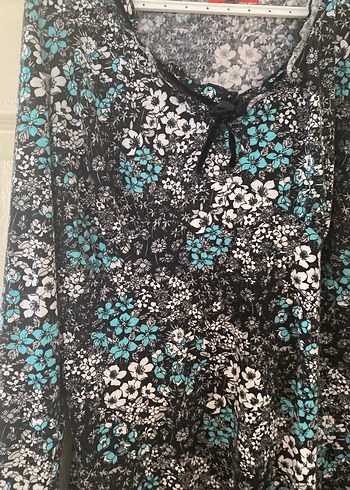 Çiçek Desenli Uzun Kollu Hamile Geceliği - Görsel 2