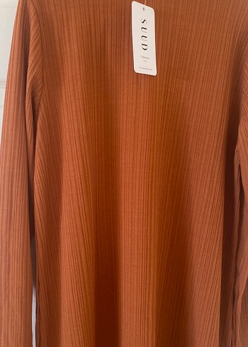 Uzun Kollu Kahverengi Kadın Triko Elbise - Görsel 2