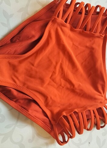 Yüksek bel turuncu bikini altı