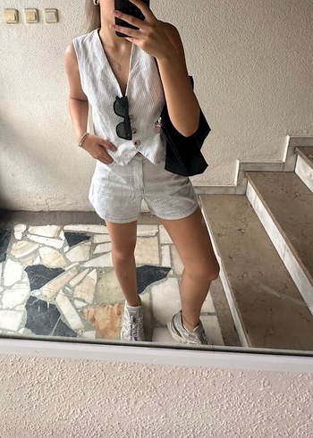 Zara Minimal Beyaz Keten Takim
