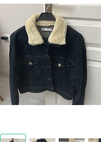 Zara Koyu Lacivert Denim Seritli Ceket
