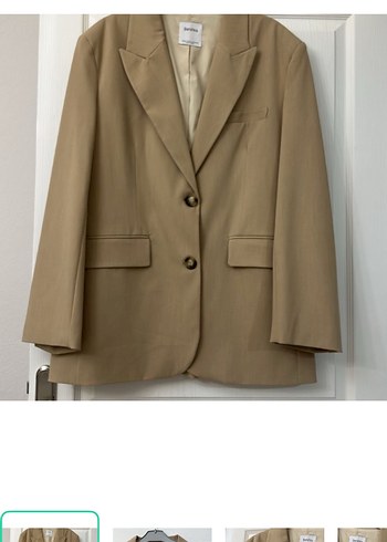 Bershka Bej Oversize Blazer Ceket